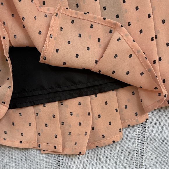 Halogen Pastel Pink and Black Polka Dot A-Line Skirt - Picture 4 of 11